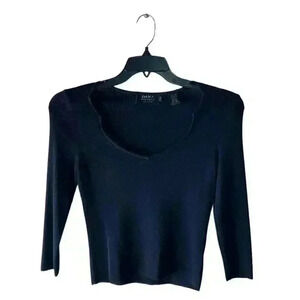 Dana Buchman Knit Top Women's Size Medium Petite Long Sleeves Stretch Shirt